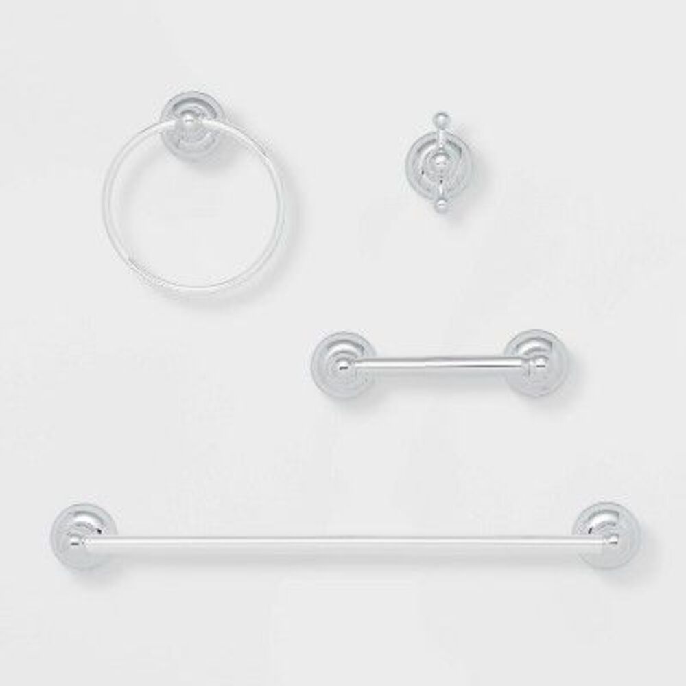 4pc Classic Bath Hardware Set Chrome - Threshold